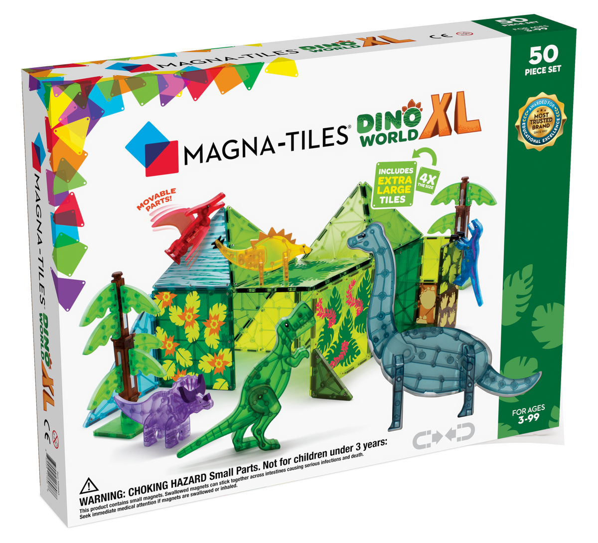 Magna-Tiles - 50 pc Dino World XL – Buddies Toys
